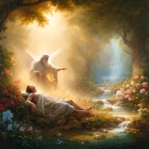 21. Gospod Bog je spustil globok spanec na človeka in ta je spal; in vzel je eno od njegovih reber in zaprl meso na njegovo mesto.