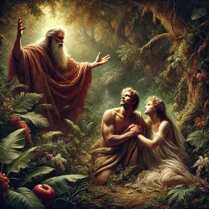 22. Gospod Bog je rekel: Glej, človek je postal kakor eden izmed nas, ker pozna dobro in húdo. Da ne stegne zdaj roke in ne vzame tudi z drevesa življenja ter jé in živi vekomaj!