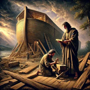 14. Naredi si ladjo iz goferjevega lesa; naredi ladji predele in jo znotraj in zunaj premaži s smolo.