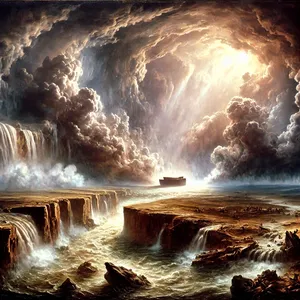 11. V šeststotem letu Noetovega življenja, drugega meseca, sedemnajstega dne v mesecu, so se ta dan odprli vsi vrelci velikega brezna in odprla so se okna neba.