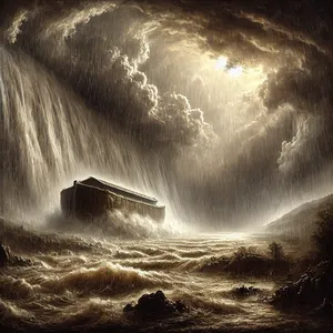 12. Dež je padal na zemljo štirideset dni in štirideset noči.