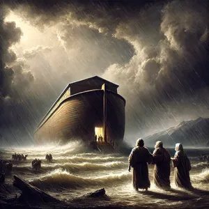 13. Prav tisti dan so stopili v ladjo Noe, Sem, Ham in Jafet, sinovi Noetovi, Noetova žena in tri žene njegovih sinov z njimi,