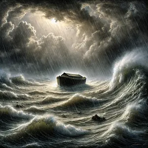 17. Potop je bil na zemlji štirideset dni. Vode so naraščale in vzdignile ladjo, tako da se je dvignila visoko nad zemljo.