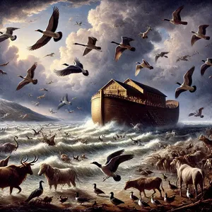 3. Tudi od ptic neba po sedem parov, samca in samico, da bodo ohranili vrsto pri življenju na vsej zemlji.