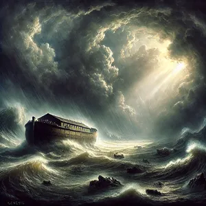 1. Bog se je spomnil Noeta in vseh živali in vse živine, ki so bile z njim v barki; in Bog je poslal veter čez zemljo, da so se vode polegle.