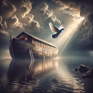 10. Čakal je še sedem dni in znova izpustil golobico iz barke.