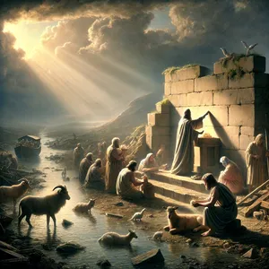 20. Noe je zgradil oltar Gospodu in vzel od vseh čistih živali in od vseh čistih ptic ter daroval žgalne daritve na oltarju.