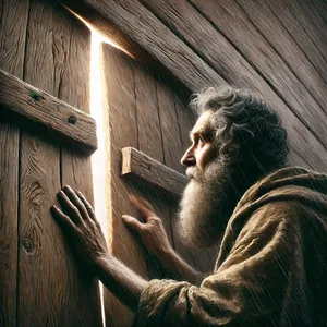 6. Po štiridesetih dneh je Noe odprl okno na barki, ki ga je naredil,