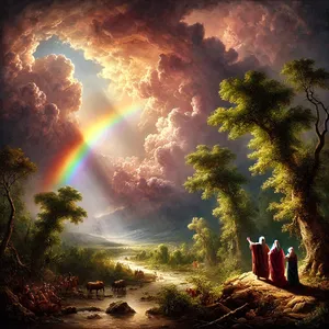 14. Ko zatemnim nebo z oblaki in se v oblakih prikaže mavrica,