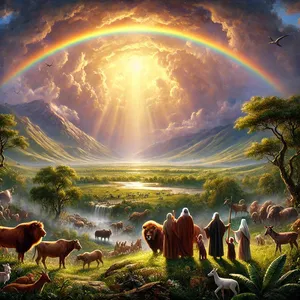 16. Ko bo mavrica v oblaku, jo bom videl in se spomnil večne zaveze med Bogom in vsemi živimi bitji vsega mesa, ki je na zemlji.