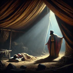 22. Ham, Kanaanov oče, je videl nagoto svojega očeta in povedal o tem svojim dvema bratoma zunaj.