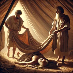 23. Sem in Jafet pa sta vzela plašč, ga položila na svoja ramena in stopala nazaj ter pokrila nagoto svojega očeta. Obraza sta imela obrnjena proč, da nista videla njegove nagote.